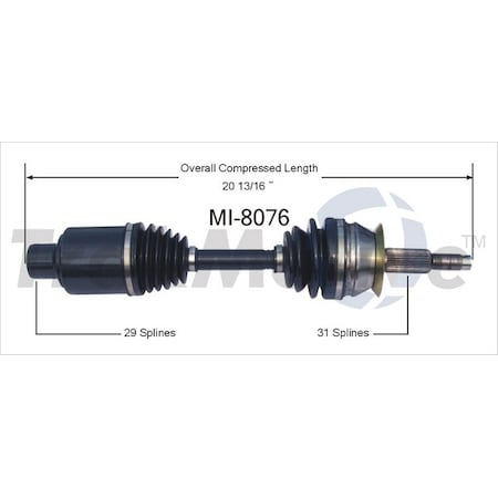 Surtrack Axle Cv Axle Shaft, Mi-8076 MI-8076